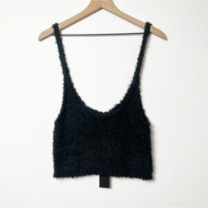 Gianni Binni Super Soft Black Plushy Women Tank Top Size XL Brand New